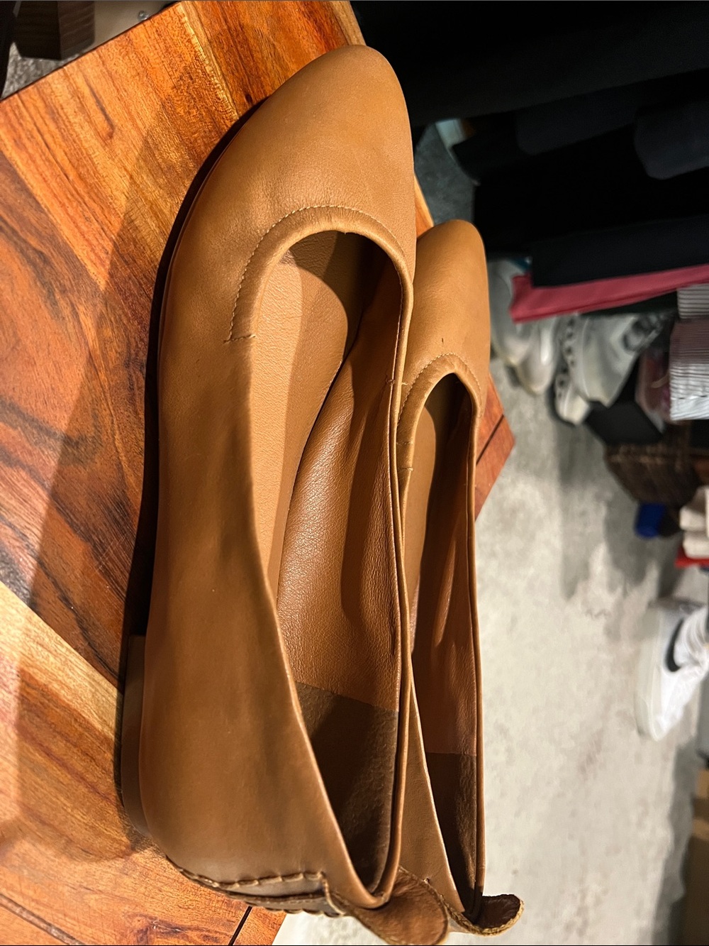Lucky Brand Cognac Leather Ballet Flats